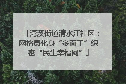 湾溪街道清水江社区：网格员化身“多面手”织密“民生幸福网”