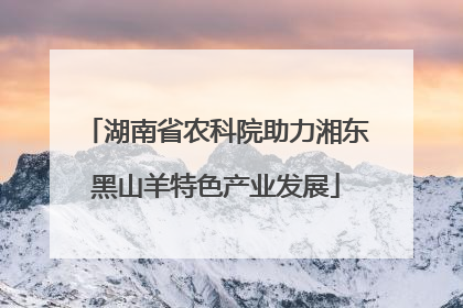 湖南省农科院助力湘东黑山羊特色产业发展