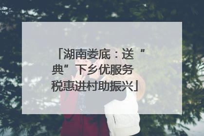 湖南娄底：送“典”下乡优服务 税惠进村助振兴