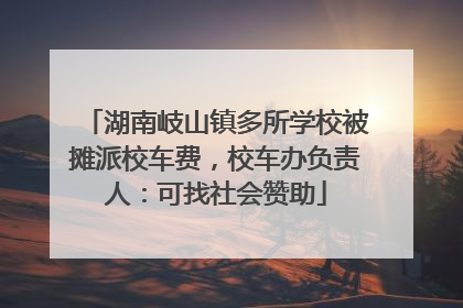 湖南岐山镇多所学校被摊派校车费，校车办负责人：可找社会赞助