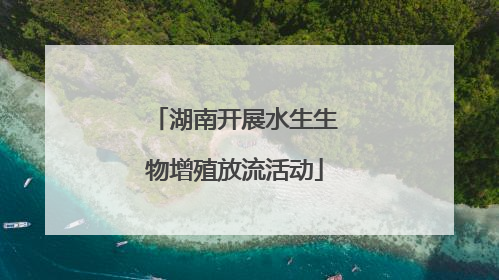 湖南开展水生生物增殖放流活动