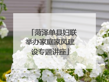 菏泽单县妇联举办家庭家风建设专题讲座