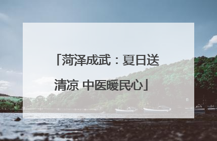 菏泽成武：夏日送清凉 中医暖民心