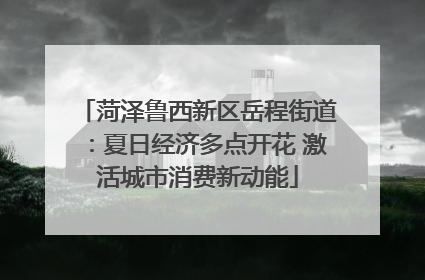 菏泽鲁西新区岳程街道：夏日经济多点开花 激活城市消费新动能