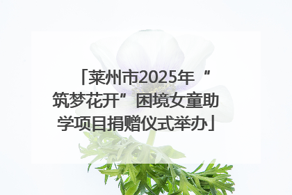 莱州市2025年“筑梦花开”困境女童助学项目捐赠仪式举办