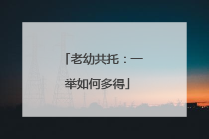 老幼共托：一举如何多得