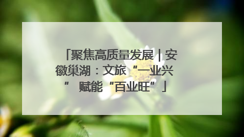 聚焦高质量发展｜安徽巢湖：文旅“一业兴” 赋能“百业旺”