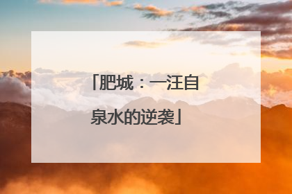 肥城：一汪自泉水的逆袭