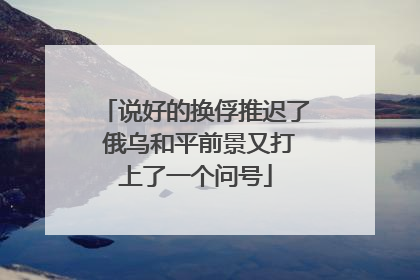 说好的换俘推迟了 俄乌和平前景又打上了一个问号