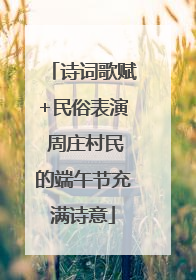 诗词歌赋+民俗表演 周庄村民的端午节充满诗意