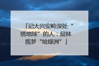 记大兴安岭深处“绣地球”的人：层林揽梦“绘绿洲”