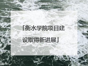 衡水学院项目建设取得新进展