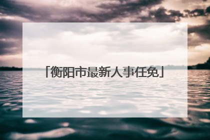 衡阳市最新人事任免