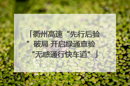 衢州高速“先行后验”破局 开启绿通查验“无感通行快车道”