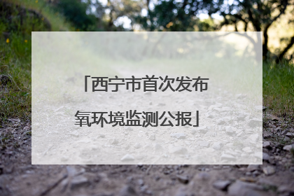 西宁市首次发布氧环境监测公报