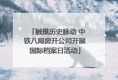 触摸历史脉动 中铁八局房开公司开展国际档案日活动