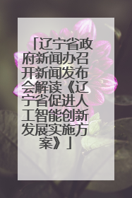 辽宁省政府新闻办召开新闻发布会解读《辽宁省促进人工智能创新发展实施方案》