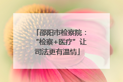 邵阳市检察院：“检察+医疗”让司法更有温情