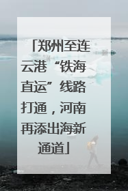 郑州至连云港“铁海直运”线路打通，河南再添出海新通道