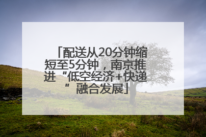 配送从20分钟缩短至5分钟，南京推进“低空经济+快递”融合发展