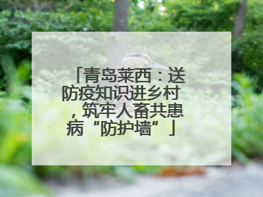 青岛莱西：送防疫知识进乡村，筑牢人畜共患病“防护墙”