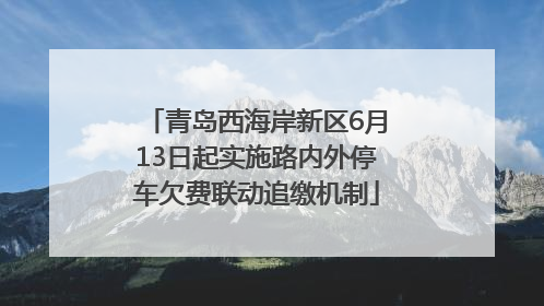青岛西海岸新区6月13日起实施路内外停车欠费联动追缴机制