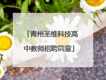 青州圣维科技高中教师招聘简章