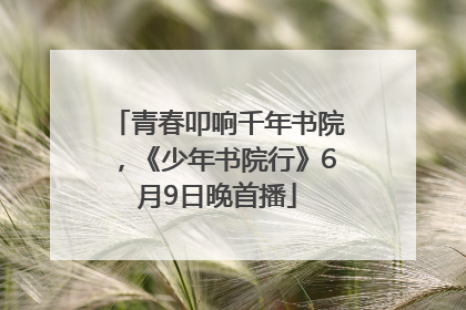 青春叩响千年书院，《少年书院行》6月9日晚首播