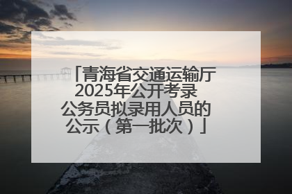 青海省交通运输厅2025年公开考录公务员拟录用人员的公示（第一批次）