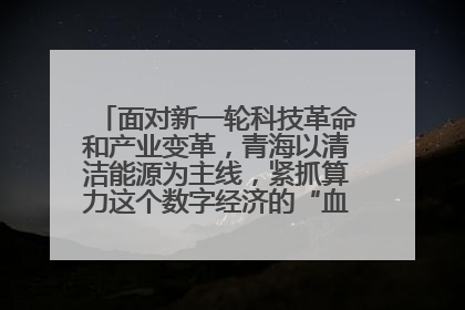 面对新一轮科技革命和产业变革，青海以清洁能源为主线，紧抓算力这个数字经济的“血液”、科技主权的“筹码”、产业升级的“杠杆”、绿色转型的“支点”，勇于撬动国家“双碳”战略、“东数西算”工程重大发展新机遇