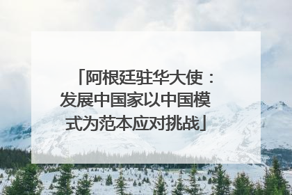 阿根廷驻华大使：发展中国家以中国模式为范本应对挑战
