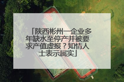 陕西彬州一企业多年缺水至停产并被要求产值虚报？知情人士表示属实