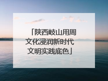 陕西岐山用周文化浸润新时代文明实践底色