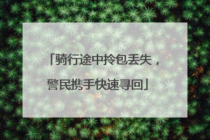骑行途中拎包丢失，警民携手快速寻回