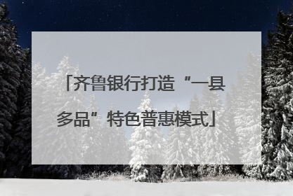 齐鲁银行打造“一县多品”特色普惠模式