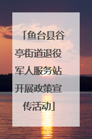 鱼台县谷亭街道退役军人服务站开展政策宣传活动