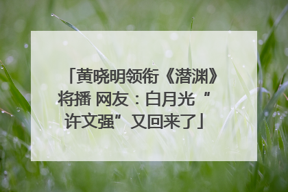 黄晓明领衔《潜渊》将播 网友：白月光“许文强”又回来了