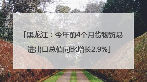 黑龙江：今年前4个月货物贸易进出口总值同比增长2.9%