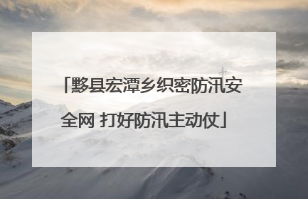 黟县宏潭乡织密防汛安全网 打好防汛主动仗