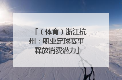（体育）浙江杭州：职业足球赛事释放消费潜力