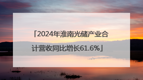 2024年淮南光储产业合计营收同比增长61.6%