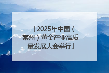 2025年中国（莱州）黄金产业高质量发展大会举行