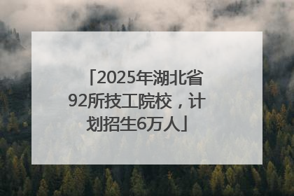 2025年湖北省92所技工院校，计划招生6万人