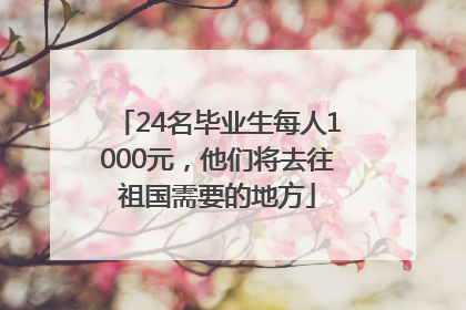 24名毕业生每人1000元，他们将去往祖国需要的地方